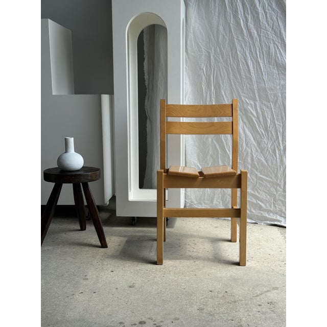 Vintage Brown Pine Chair For Sale - Image 6 of 18