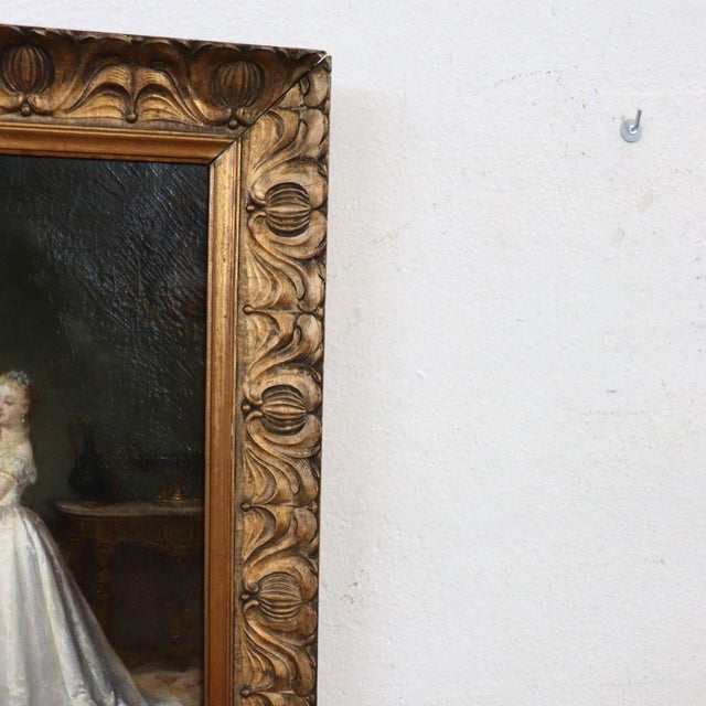 Scene Between Girls, 19th Century, Oil Painting on Canvas, Framed For Sale - Image 8 of 18