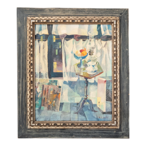 Mid-Century Modern Impressionist Painting Still Life Interior