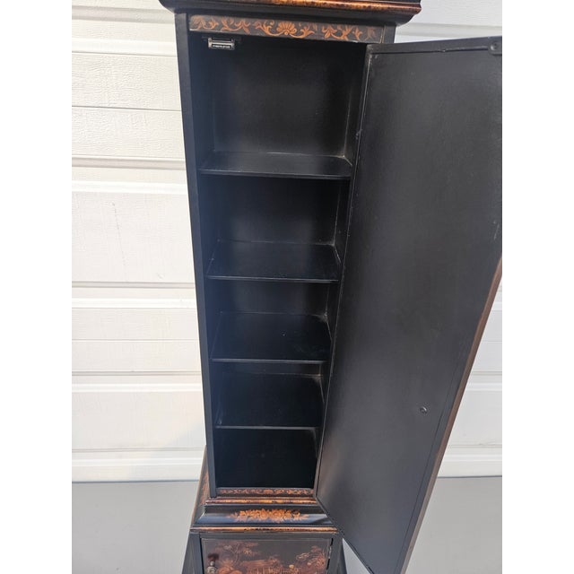 1990s 1990s Ethan Allen Chinoiserie Grandmother Floor Clock Asian Inspired Paint Decorated For Sale - Image 5 of 12