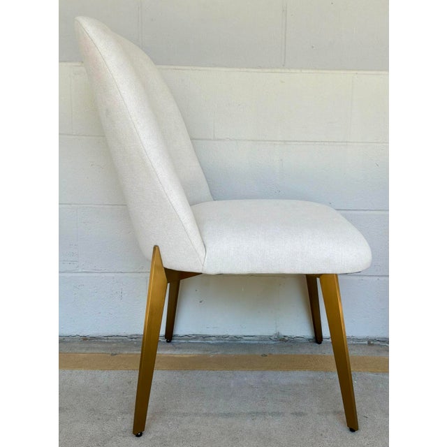 Modern Modern White and Gold Dining Chairs Set of 4 For Sale - Image 3 of 6