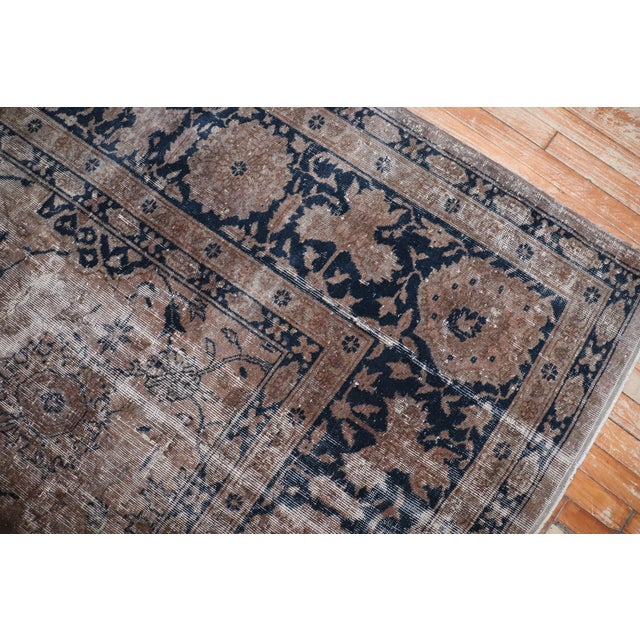 Early 20th Century Early 20th Century Zabihi Collection Oversize Distressed Rug - 11'10" x 15'6" For Sale - Image 5 of 12