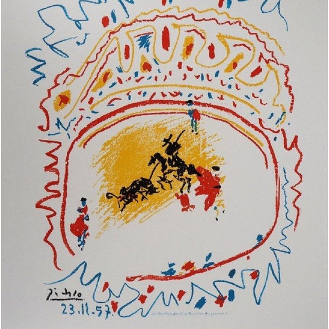 After Pablo Picasso, Bullfighting, Lithographic Poster For Sale - Image 6 of 7