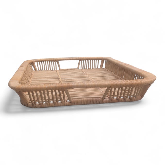 Wood Vintage 1960s Rattan Tray From Artek Finland For Sale - Image 7 of 16