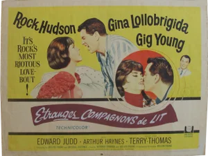 1965 Original American Movie Poster - "Strange Bedfellows" (French Title: Etranges Compagnons De Lit) With Rock Hudson & Gina Lollobrigida