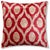 Red Geometric Silk Velvet Pillow 20x20 | Handmade Designer Accent Cushion For Sale - Image 4 of 8