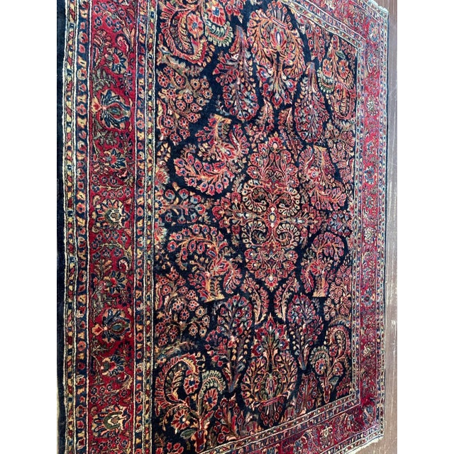 Antique Persian Mohajeran Sarouk Carpet, 6' X 8'6" For Sale - Image 11 of 12