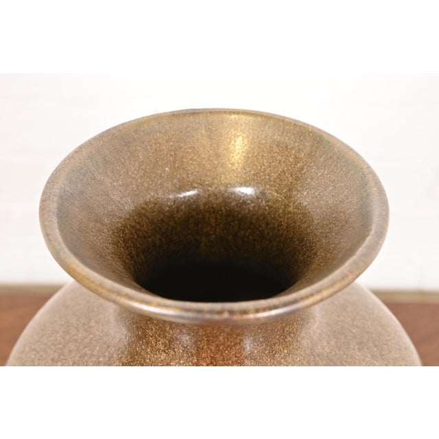 Modern Drip Glazed Large Ceramic Urn Form Vase For Sale In South Bend - Image 6 of 11