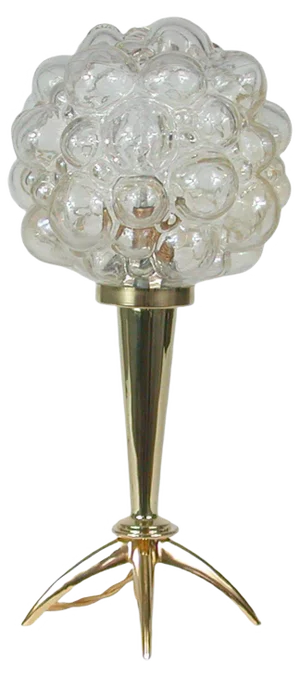 Mid-Century Bubble Glass and Brass Table Lamp by Helena Tynell for Limburg, 1960s