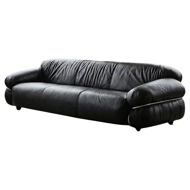 First Edition Sesann Sofa in Leather attributed to Gianfranco Frattini for Cassina, 1972 For Sale - Image 6 of 6