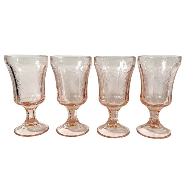Traditional 1930s Indiana Glass Recollection Wine or Water Goblets - Set of 8 For Sale - Image 3 of 10