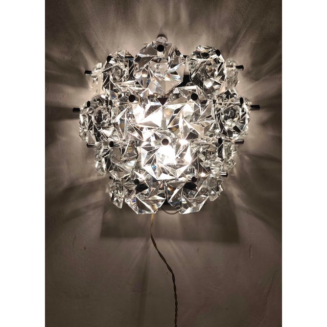 German Crystal Wall Sconce, 1970s For Sale - Image 6 of 12