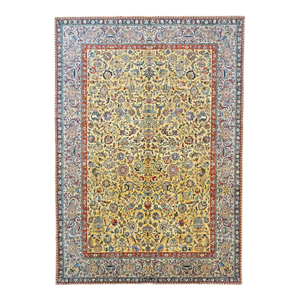 Antique Persian Tabriz Wool 10X14 Blue, Red, Gold & Taupe Handmade Area Rug #1143886