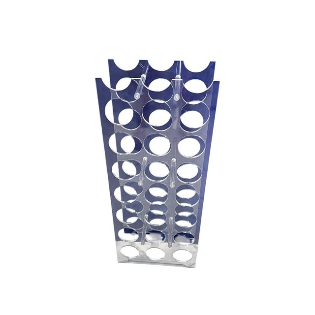 Late 20th Century Vintage Acrylic Modular Lucite Floor Wine Rack, 21 Bottles For Sale - Image 5 of 7