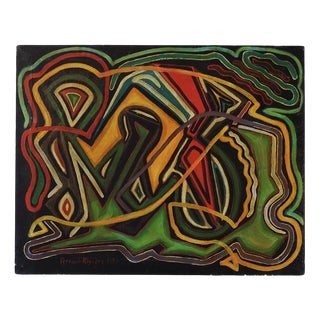Fernand Rivière, Abstract Painting, 1975, Oil on Canvas For Sale