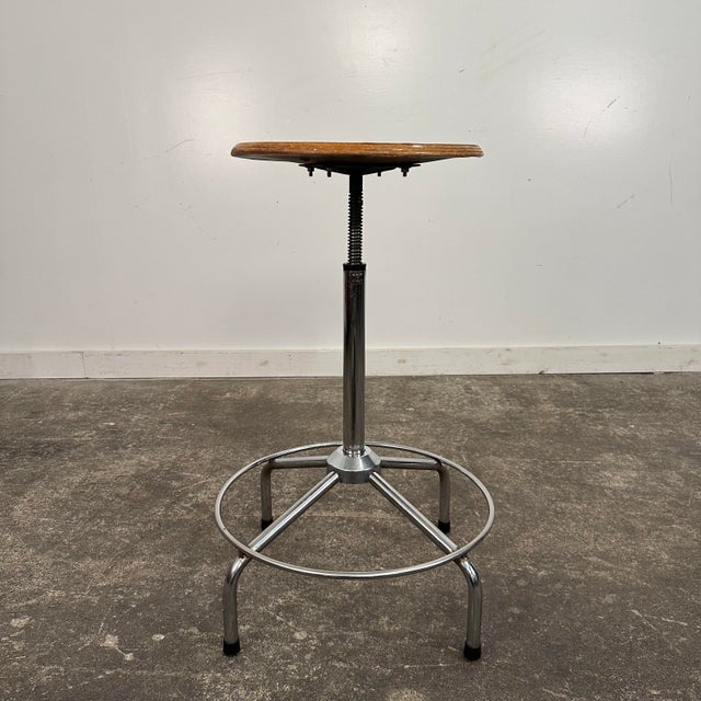 Mid-Century Modern Mid Century Modern Workshop Task Stool Made in Italy For Sale - Image 3 of 12