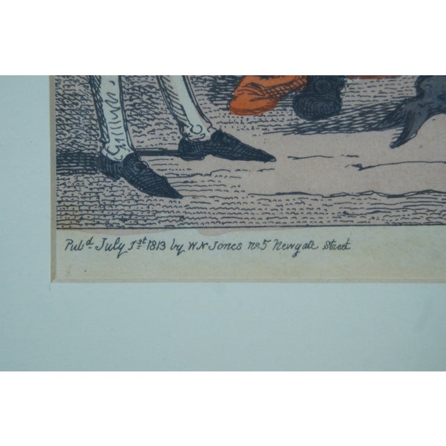 White Early 19th Century Antique George Cruikshank John Bull in the Council Chamber Satirical Engraving, Framed For Sale - Image 8 of 12