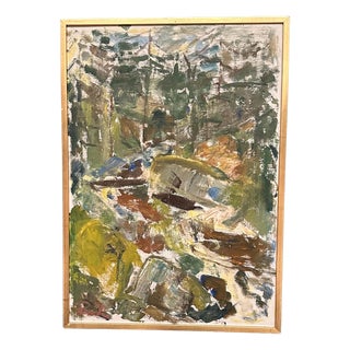 Rune Persson, Forest, 1950s, Oil on Canvas, Framed For Sale