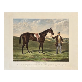 1930s Skirmisher Racehorse Hand-Colored Equestrian Engraving After Charles Hunt, 1857 For Sale