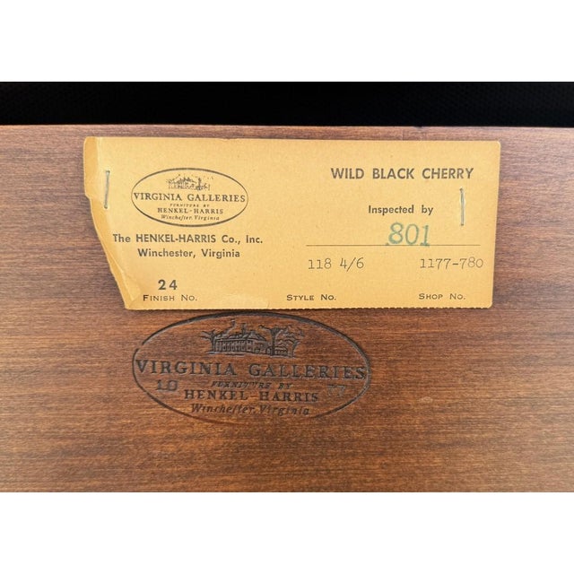 Henkel Harris Solid Black Cherry Full Size Headboard Model No. 118 For Sale - Image 11 of 13