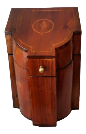 Antique American Federal Period Flame Mahogany Knife Box