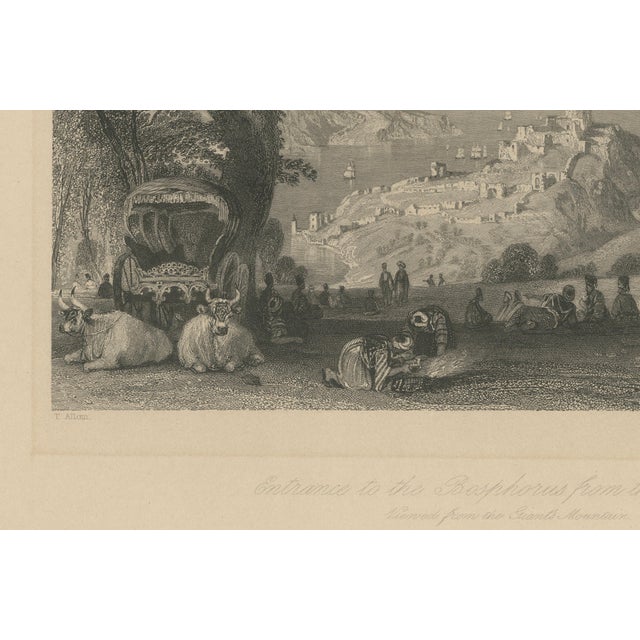 After Thomas Allom, Entrance to the Bosphorus from the Black Sea, 1838, Print on Paper, Framed For Sale - Image 6 of 9