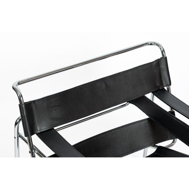 Vintage Mid Century Black Wassily Chair by Marcel Breuer (Attr.) 1970s For Sale - Image 9 of 16