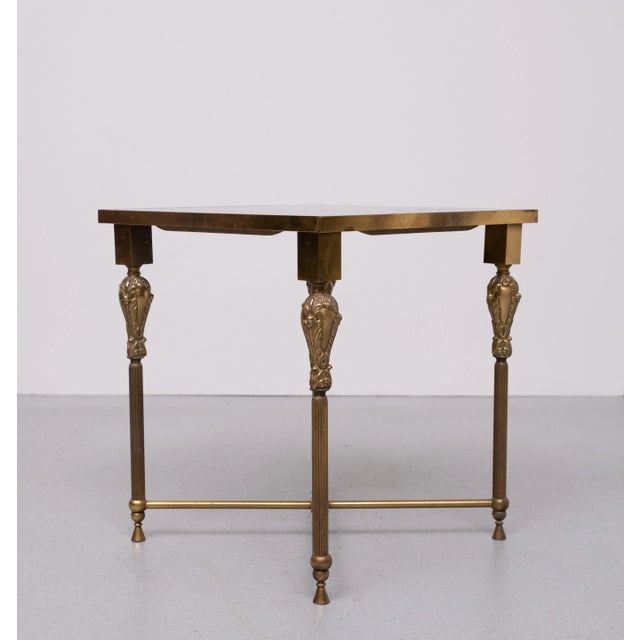 Metal Hollywood Regency Brass Side Table, 1970s For Sale - Image 7 of 9