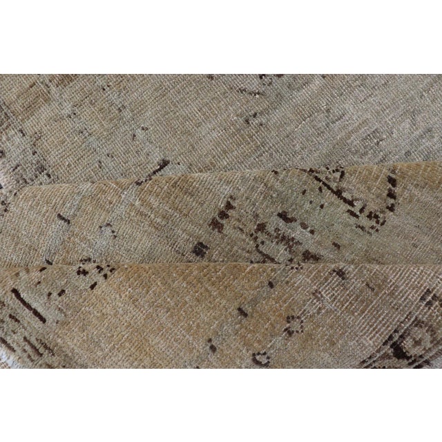 Skinny Long Turkish Runner With Floral Design in Taupe, Gray, and Brown For Sale - Image 12 of 13