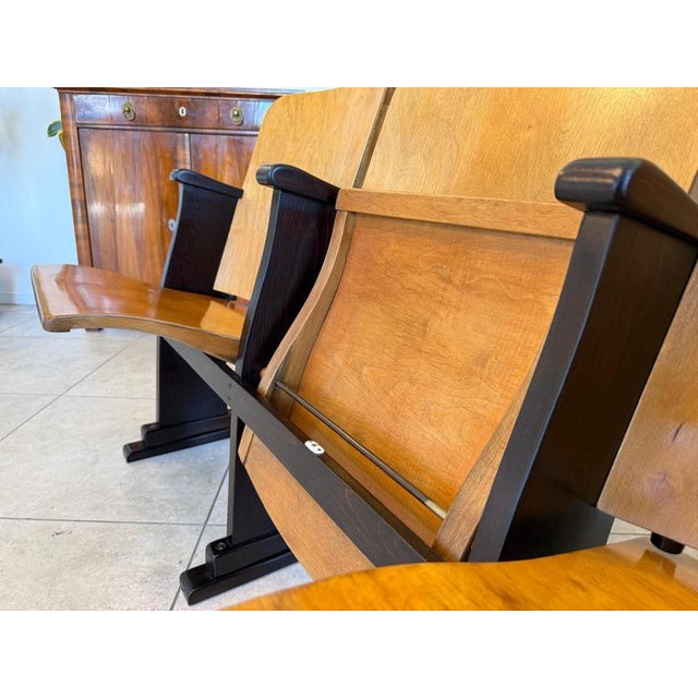 Wood Vintage Three-Seater Cinema Chair For Sale - Image 7 of 11