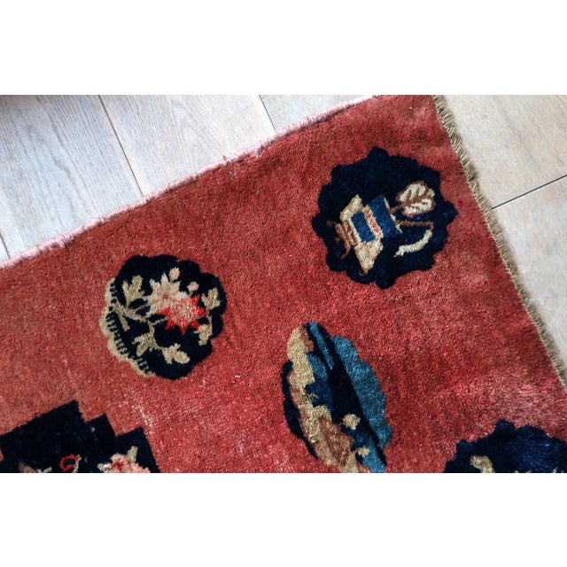 Textile 1920s, Antique Chinese Art Deco Rug 2 X 4 For Sale - Image 7 of 11