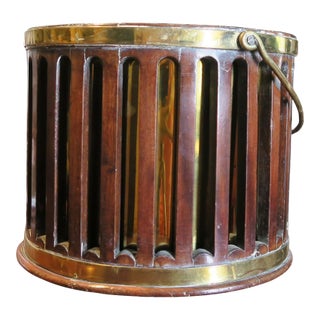 A George III Mahogany and Brass Plate Bucket, Late 18th Century For Sale