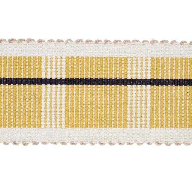 Sample - Schumacher x Stephanie Seal Brown Calcada Tape Medium Trim in Maize For Sale