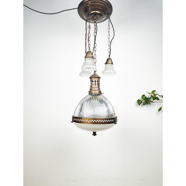 Large Antique Dutch Glass Holophane Excellite Teardrop Pendant, 1890s For Sale - Image 14 of 14