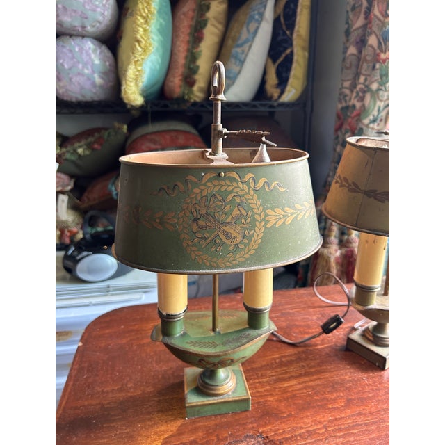 1940s 1940s French Style Bouillotte Lamps - a Pair For Sale - Image 5 of 12