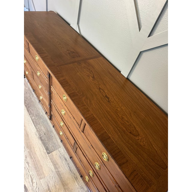 Mount Airy Furniture Company Professionally Restored Mid-Century National Mount Airy Faux Bamboo Bedroom Set - 4 Pieces For Sale - Image 4 of 17
