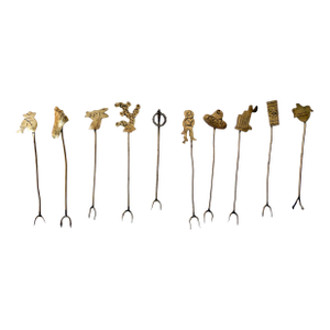 Vintage Handmade Mexican Silver Hors D’Oeuvre Picks – Set of 10