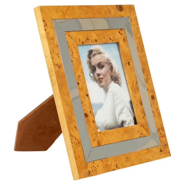 Mid-Century Picture Frame in Wood, Chrome & Glass, Italy 1960s For Sale - Image 12 of 12