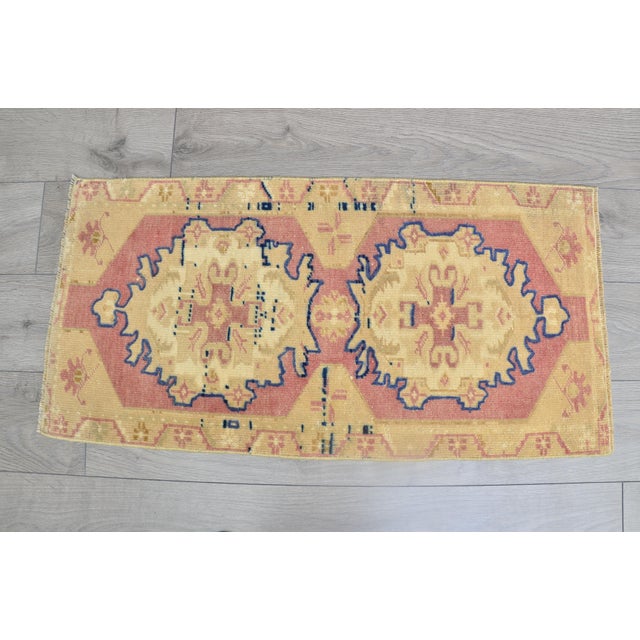 1960s Hand Made Door Mat, Entryway Rug, Bath Mat, Kitchen Decor, For Sale - Image 5 of 6