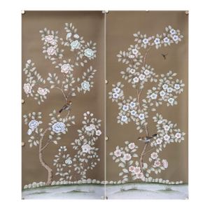 Hand Painted Chinoiserie Artworks Murals 27.5"x63"/panel - 2 Panels