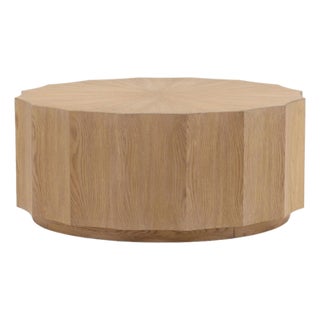 Scalloped Blond Oak Contemporary Coffee Table For Sale