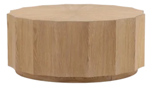 Scalloped Blond Oak Contemporary Coffee Table