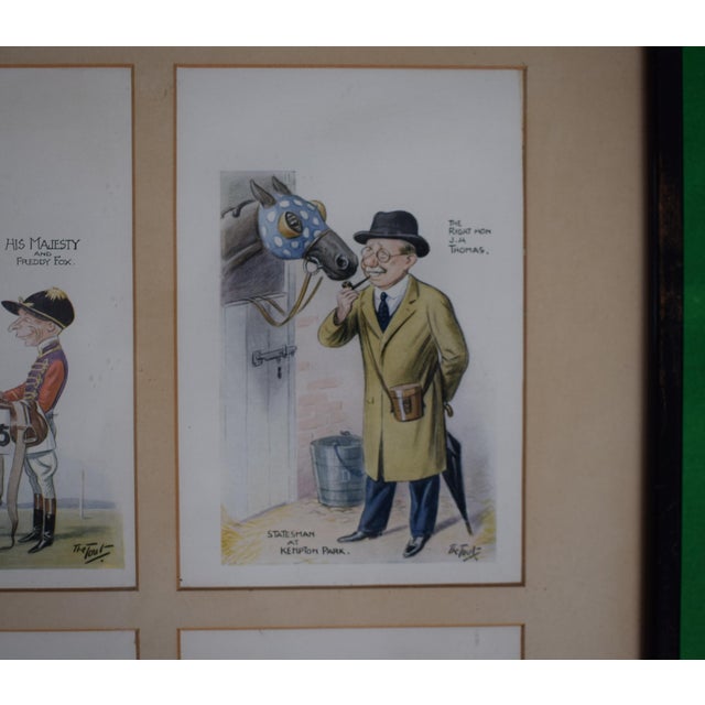 A Set of Four (4) 1930’s Horseracing & Turf Personalities Caricature Prints For Sale - Image 4 of 5