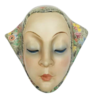 Helen Koenig Scavini Lenci Torino Polychrome Pottery Mask