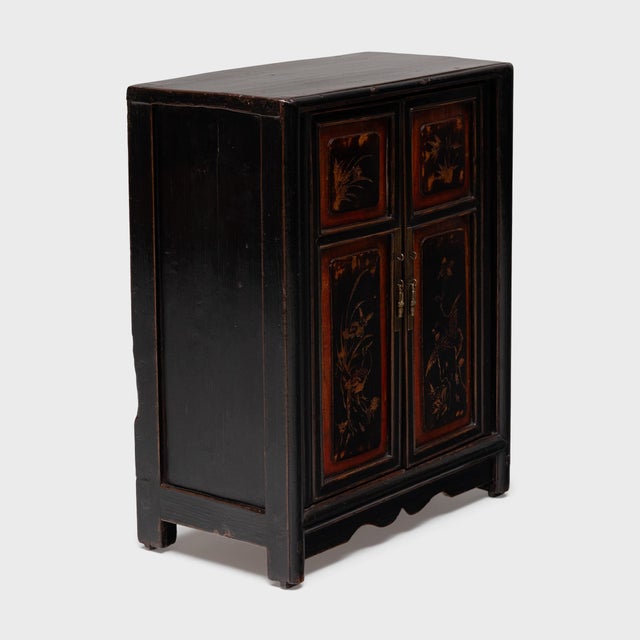 Chinese Chinese Petite Fujian Lacquer Cabinet, C. 1900 For Sale - Image 3 of 8