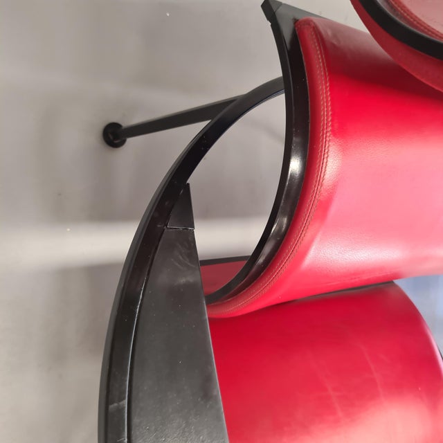 Set of Red Leather Armchairs by Carlo Forcolini for Alias, 1986 For Sale - Image 14 of 18