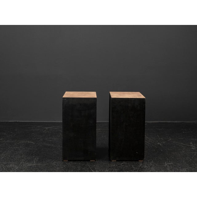 Brutalist Patinated Wood Cube Coffee Tables, 1960s, Set of 2 For Sale - Image 15 of 18