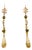 Chanel Vintage Gold Plated CC Golden Brown Gemstone Tear Drop Long Earrings, A Pair For Sale
