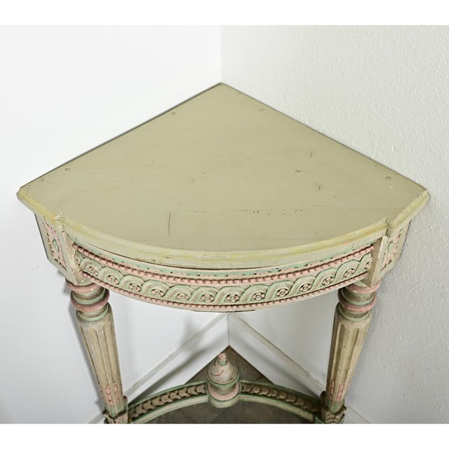 French Pair of Early 20th Century Louis XVI Style Corner Tables For Sale - Image 12 of 15