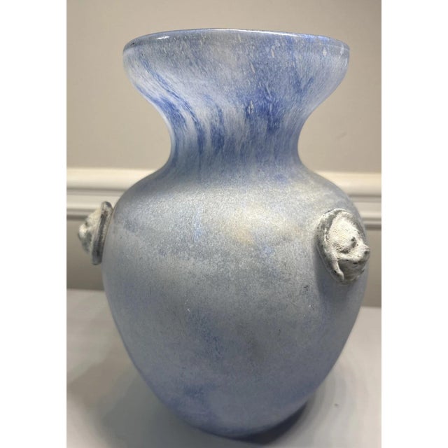 Mid-Century Modern 1990s Murano Scavo Glass Vase With Lion Heads For Sale - Image 3 of 6